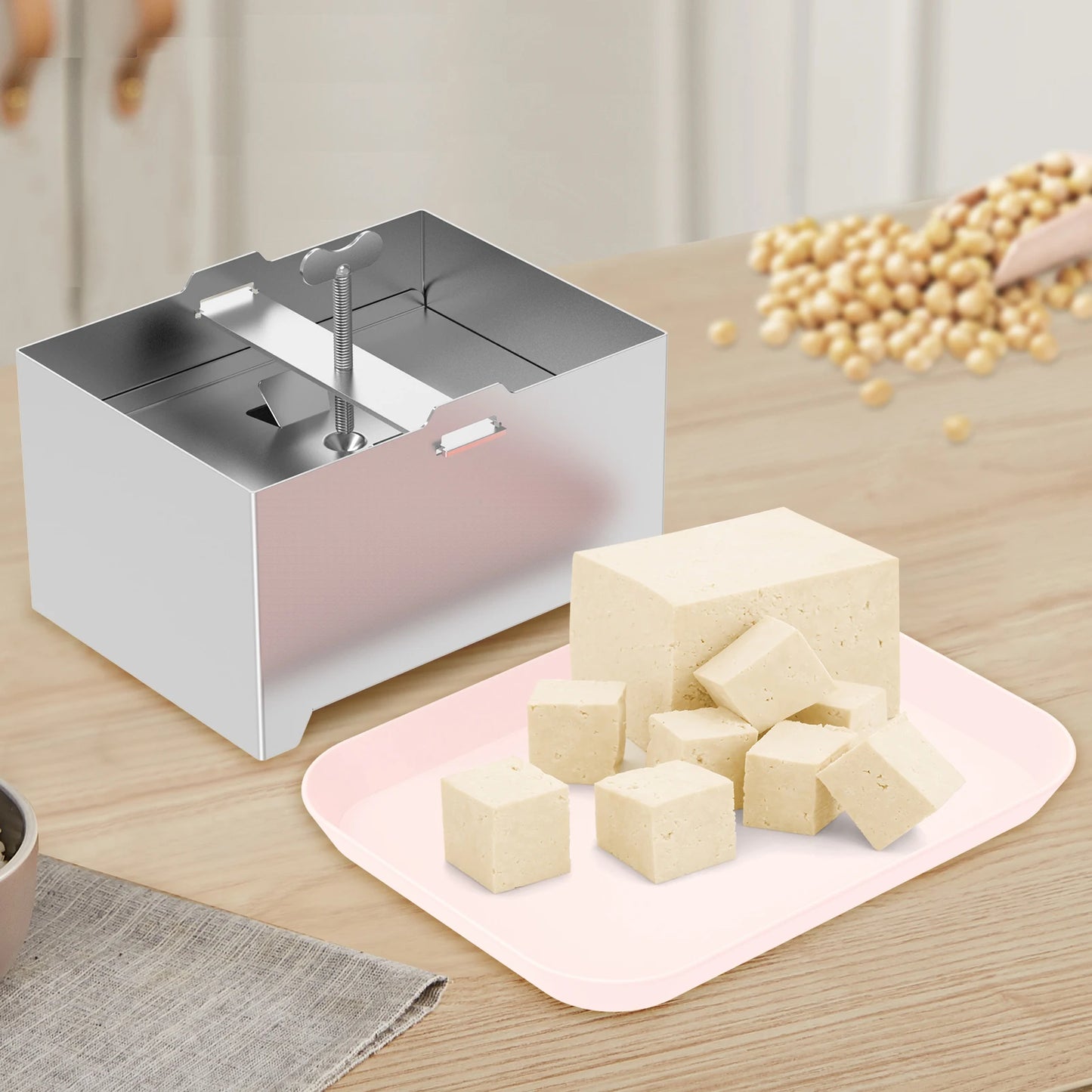 Tofu Press Mould Cheese Making Molds Food Grade Stainless Steel Tofu Maker Press Mold Kit Homemade Tofu Mold Kitchen Tool Set