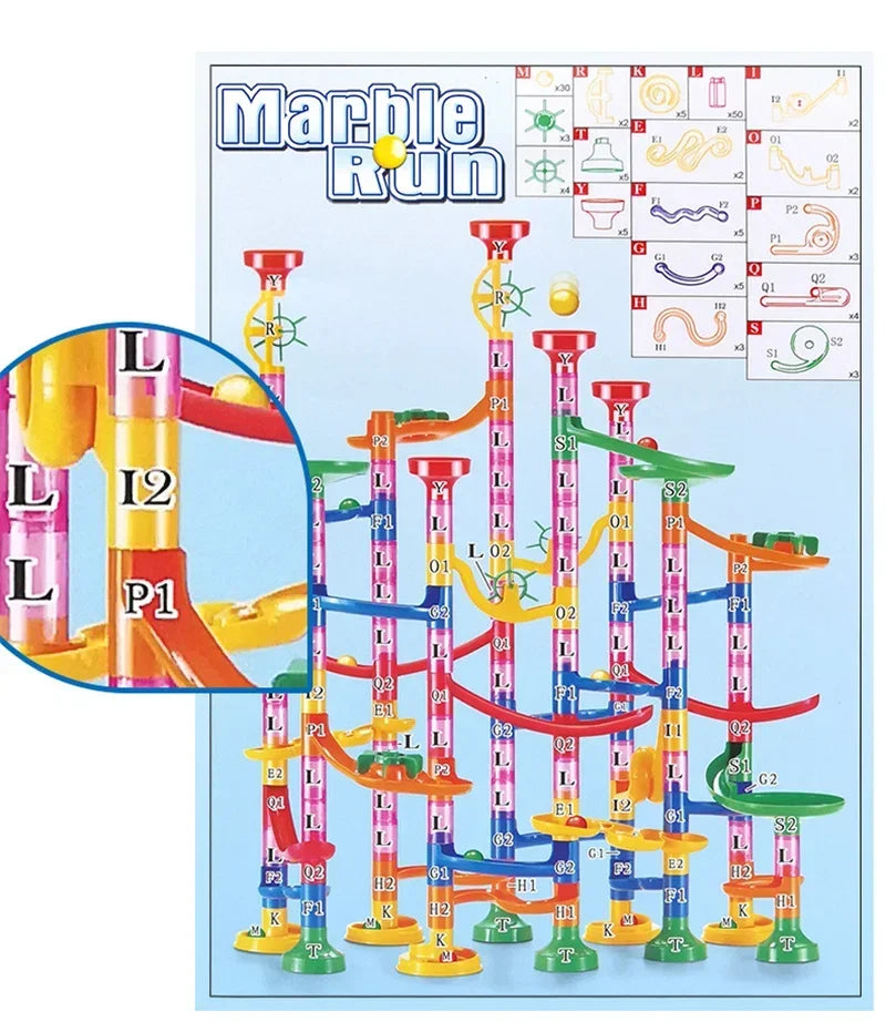Marble Run Building Blocks Marbles Slide Toys For Children DIY Creativity Constructor Educational Toys Children Gift