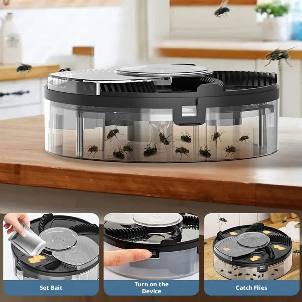 Electric Fly Catcher Indoor USB Fly Trap Machine Quiet Mosquito Bug Collector for Bedroom Living Room Kitchen