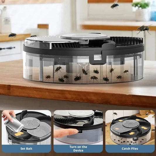 Electric Fly Catcher Indoor USB Fly Trap Machine Quiet Mosquito Bug Collector for Bedroom Living Room Kitchen