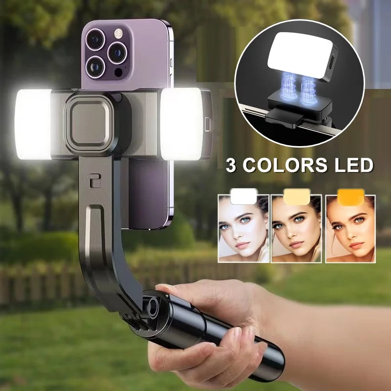 Cellphone Gimbal Stabilizer for Smartphone Mobile 1-Axis Anti Shake Selfie Stick Handheld Video Tripod Phone Holder for iPhone