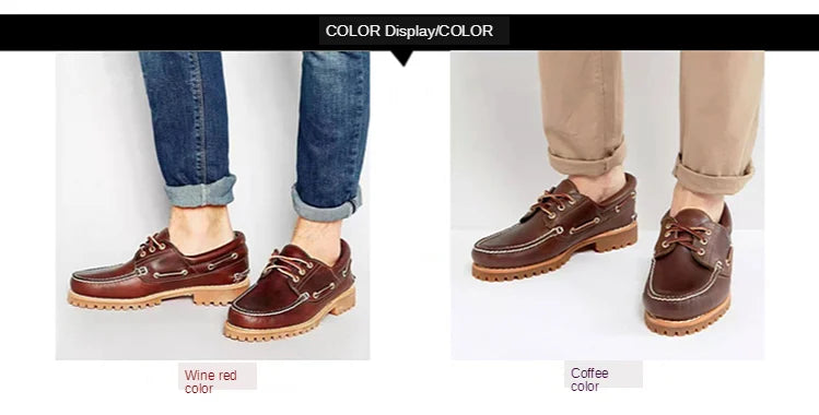 Fashion Genuine Leather Men's Loafers Soft Casual Derby Shoes Moccasins Boat Shoes Platform Male Black Brown Lace-up Oxfords