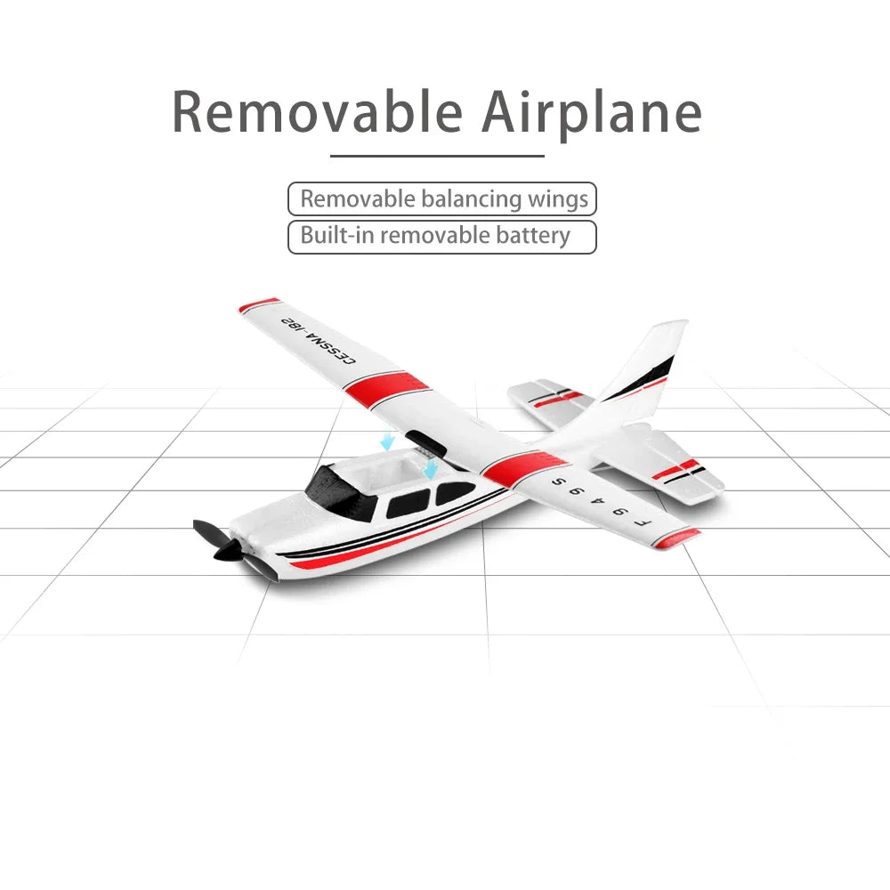 WLtoys 2.4G F949 RC Airplane Cessna 182 3D6G 3Ch Fixed Wing Plane Outdoor Drone RTF With Gyroscope RC Toy Gift for Adults