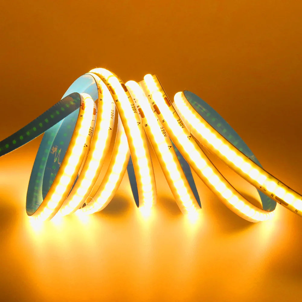 Led Strip COB 220V High Brightness 5m 10m 20m 50m Flexible Light Tape with IC Rectifier 230V 240V AC 240LED/m Linear Lighting