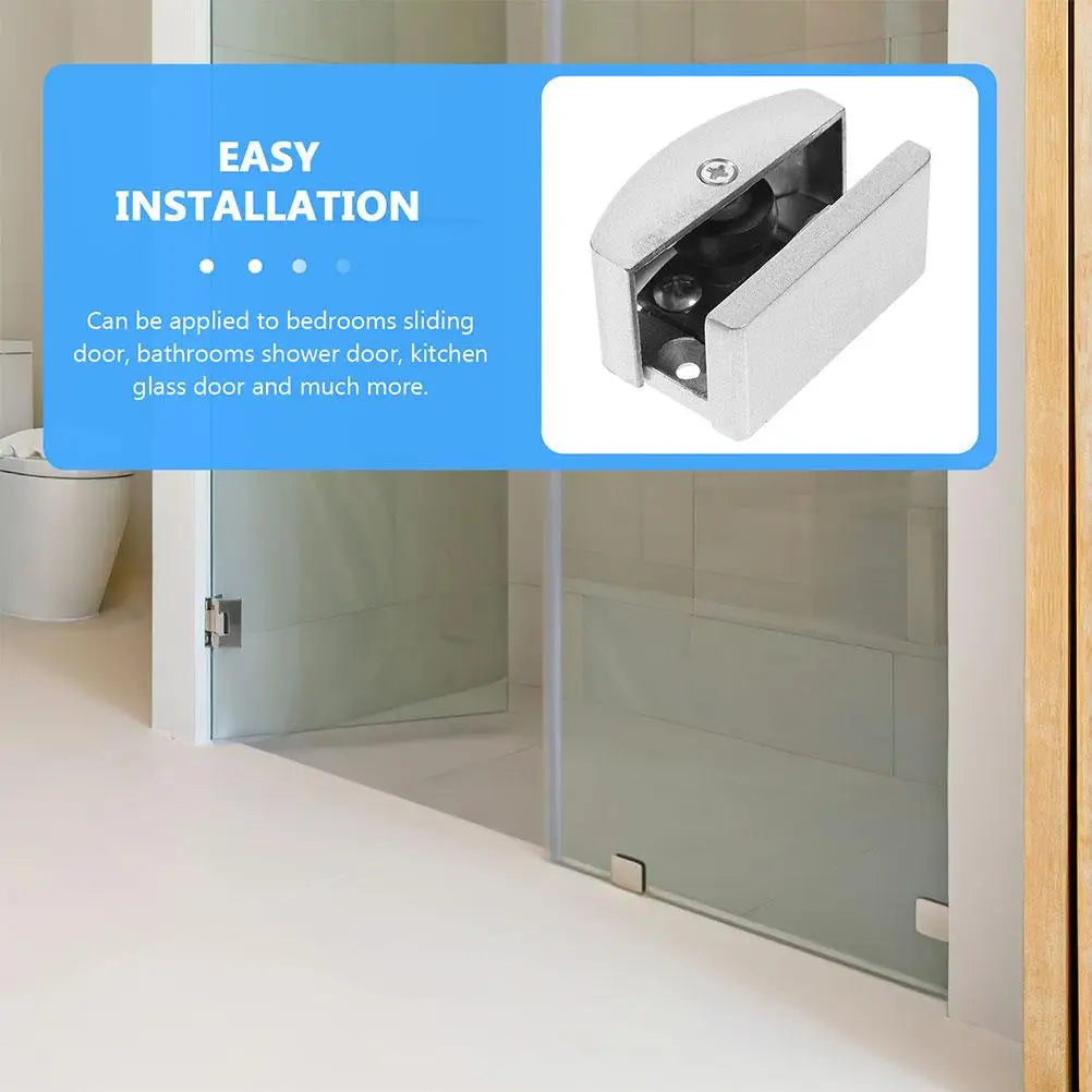 2Pcs Bottom Mount Door Guide Glass Door Stops Sliding Door Guides Shower Door Replacement Parts Hardware Track Bathrooms Bedroom