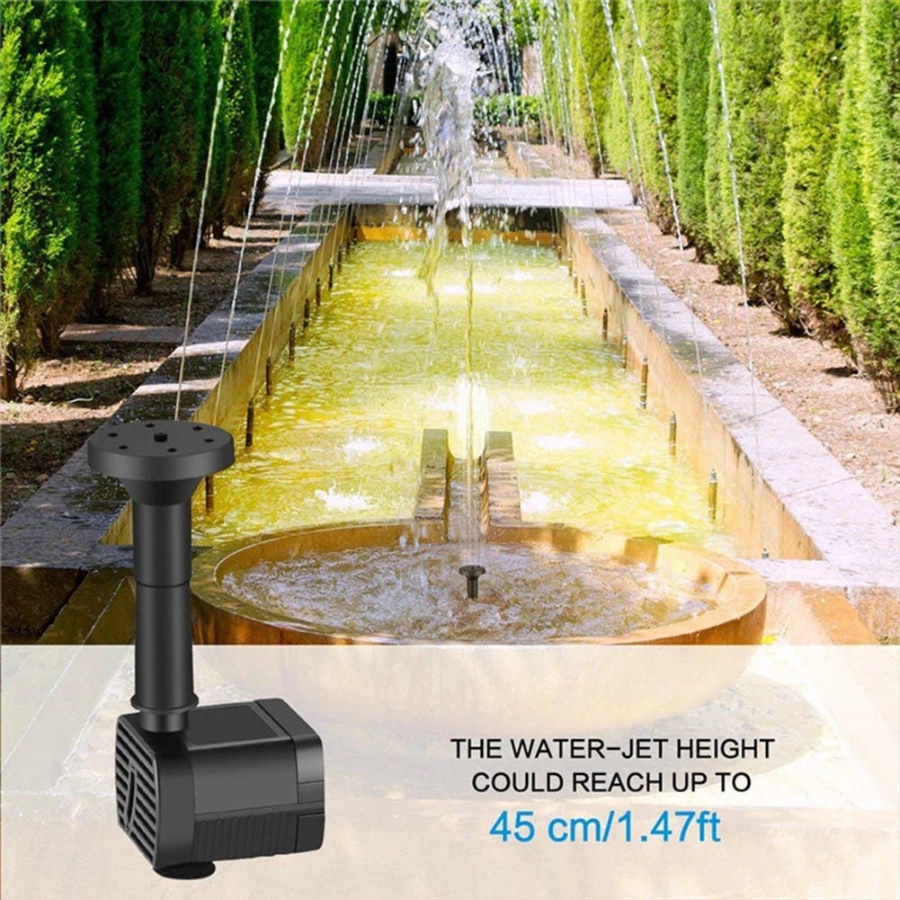 Solar Water Fountain Pump with Nozzles Solar Powered Fountain Water Pump Solar Fountain for Garden Pool Pond Aquarium Fountain