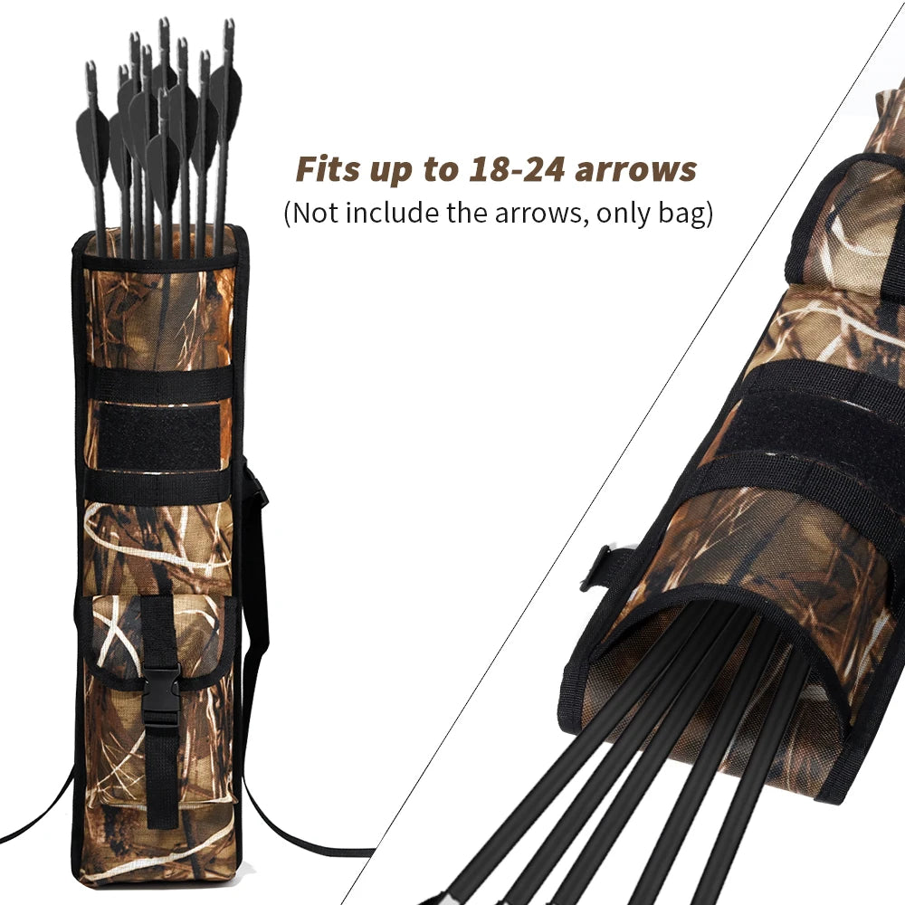 Archery Lightweight Back Arrow Quiver with Molle System Hanged for Target Shooting
