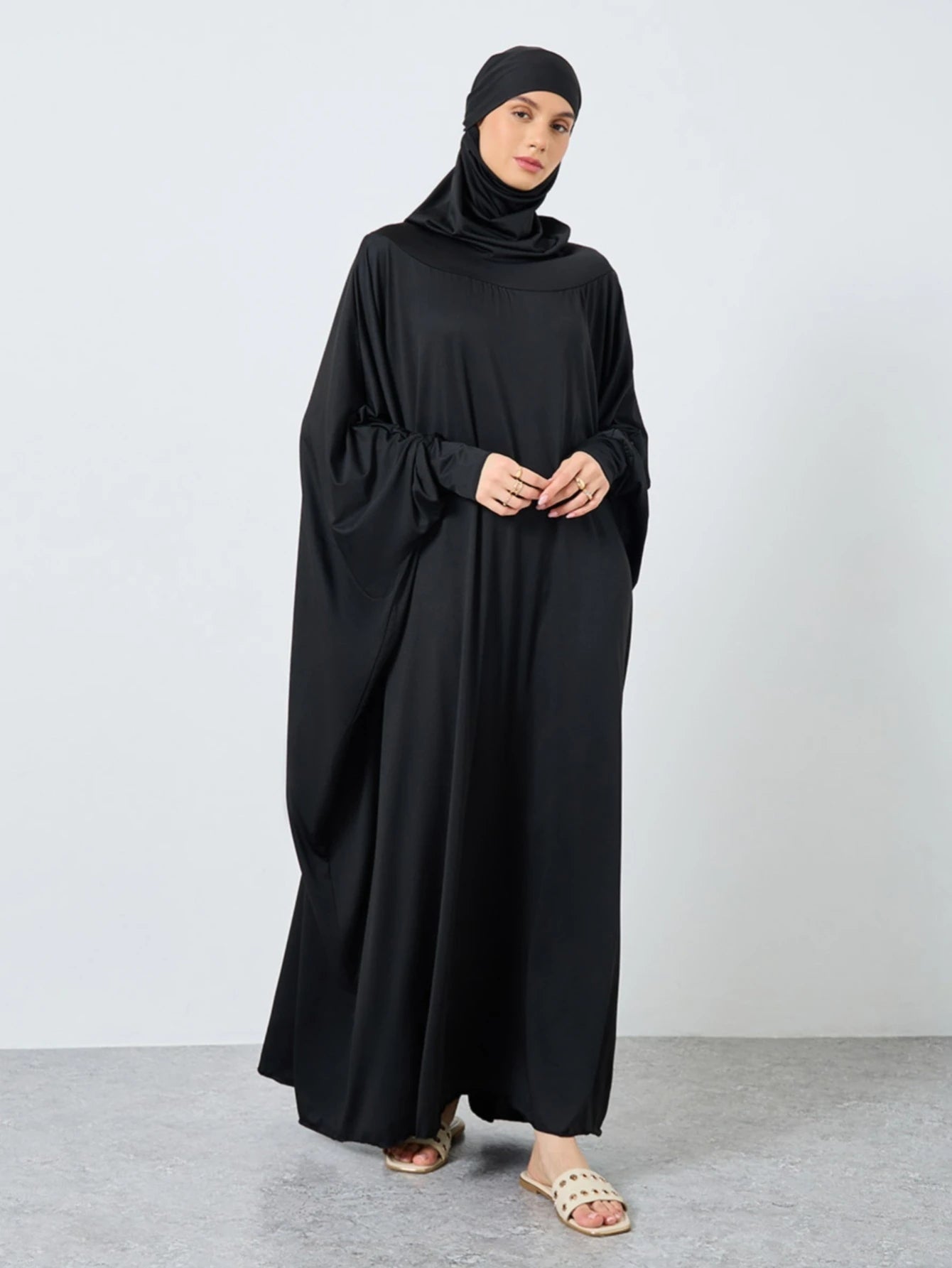 Islamic Prayer Abaya Muslim Women Abayas Long Sleeve Hooded Modesty Ramadan Dresses With Hijab Jilbabs Middle Eastern Kaftans