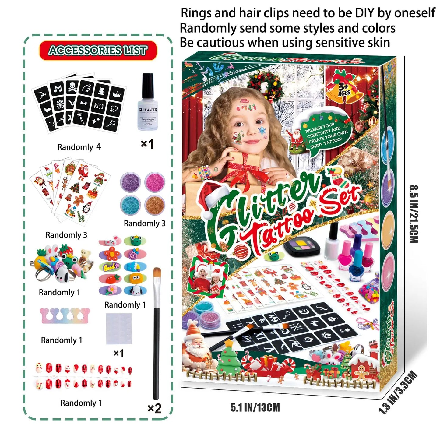 Christmas Diy Makeup And Armor Set For Children, Cosmetics, Beads, Hairpins, Necklaces, Jewelry, Cartoon Toys, Gifts