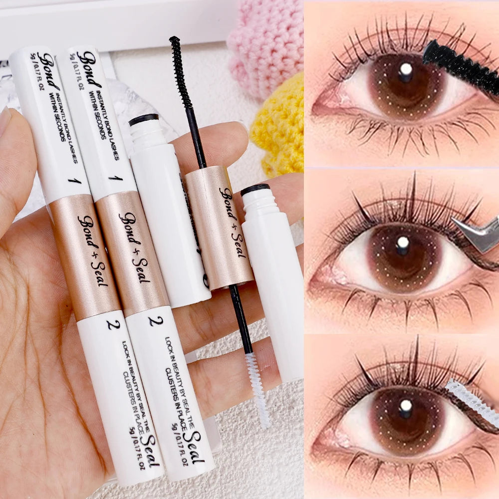 Lasting Eyelash Glue Balm Double-headed Black Mascara Glue Long-lasting Set Eyelash Brush Fast Drying Eye Lash Extension Makeup
