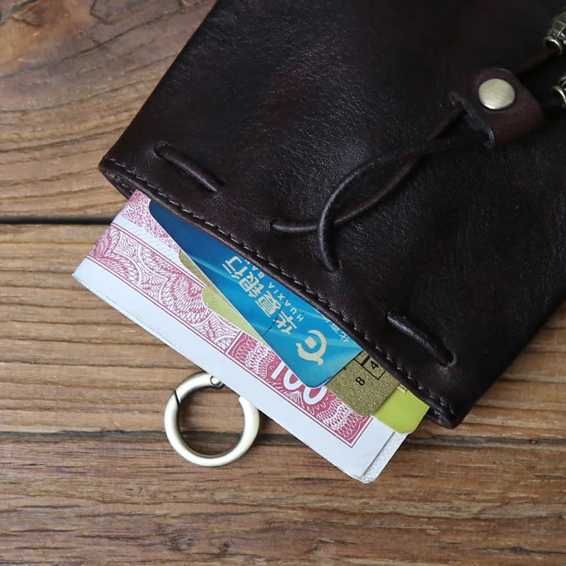 Genuine Leather Key Bag  First-layer Cowhide Coin Purse Simple Waist Bag Creative Lucky Bag Card Bag