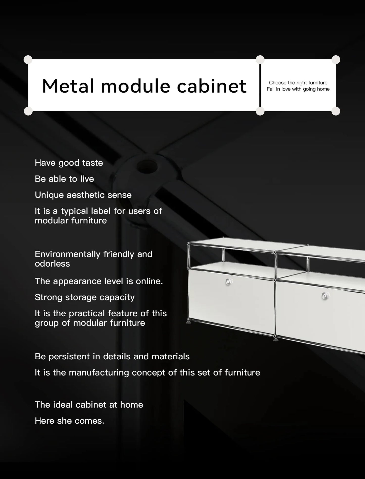 Module Modular DIY Furniture Sideboard Customized Size  Cabinet Stainless Steel Tv Stand Living Room