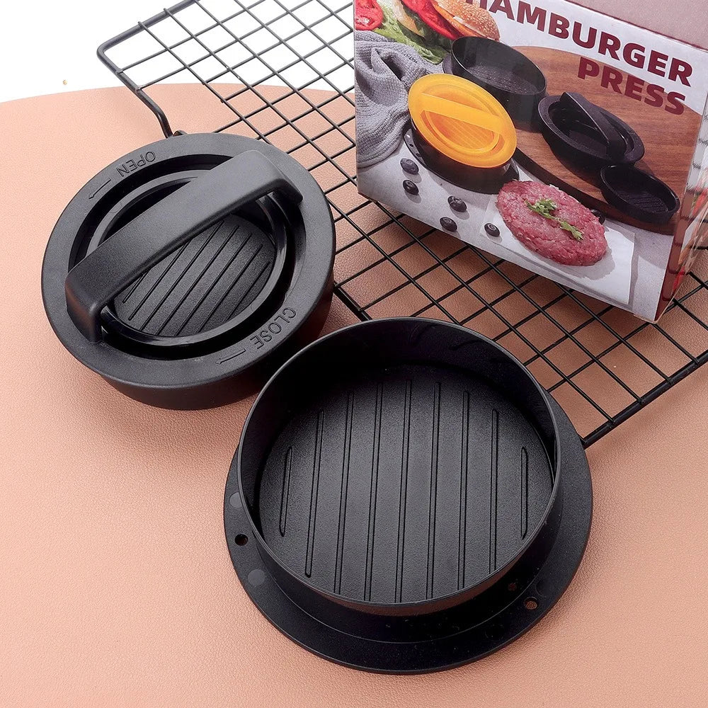 FAIS DU Hamburger Press Stuffed Burger Press 3 in 1 Hamburger Maker Mold Patty Maker Rings Molds Kit Kitchen Tool
