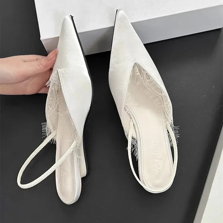Women Sandals 2025 Summer Pointed Toe High Heels Ladies Fashion Banquet Dress Wedding Party Pumps  Designer Women Shoes