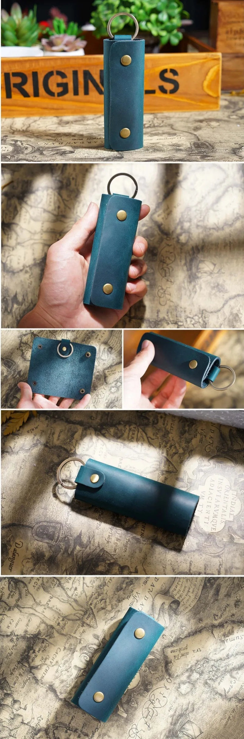 Genuine Leather Key Holder Small Home Keys Storage Bag Minimalist Key Ring Pouch Cow Leather Personalized Key Organizer Wallet