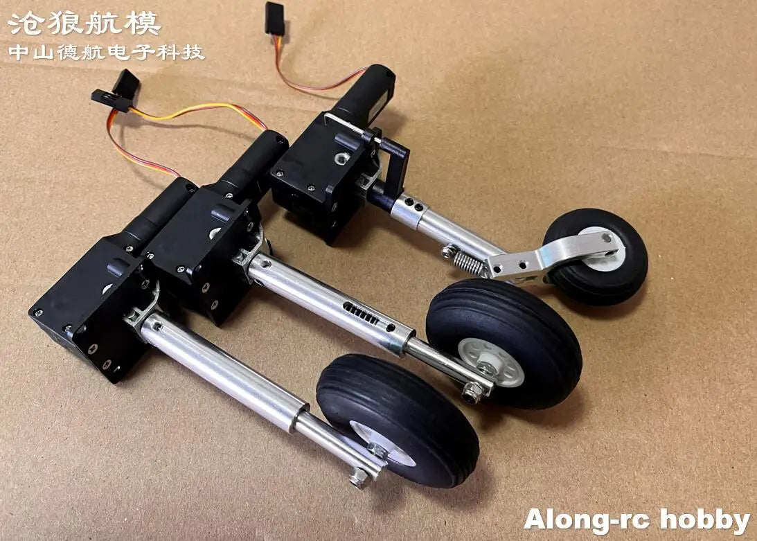 RC Plane Models Parts Height 111mm Retractable Landing Gear with PU Wheels for 2-3.5kg Hobby Airplane Aircraft DIY Jet Fighter