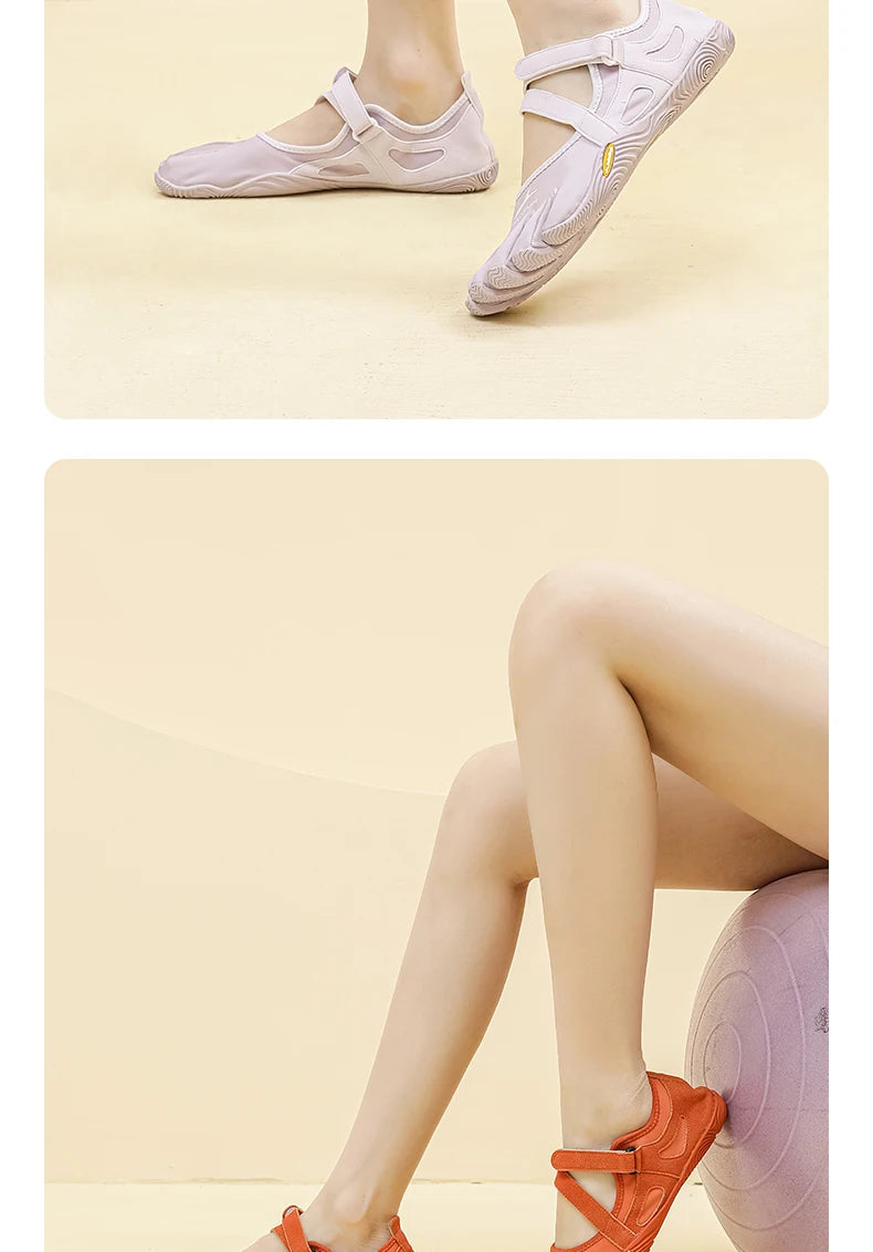 Non-Slip Five Toe Shoes for Women, GallonShark Flexible Barefoot Footwear with Strap for Dance & Gym