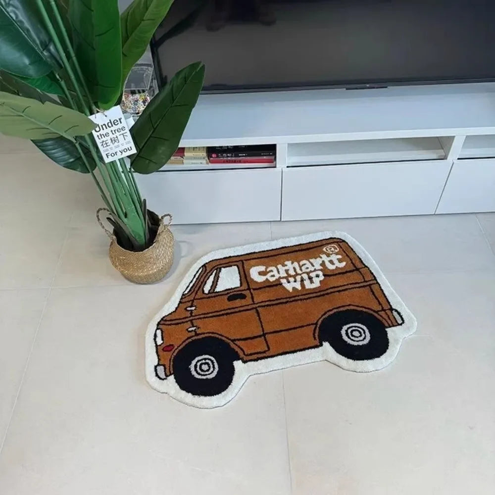 VIKAMA Cartoon Car Children'S Carpet Absorbency Soft Bathroom Floor Mat Bedroom Bed Side Carpet Home Decoration