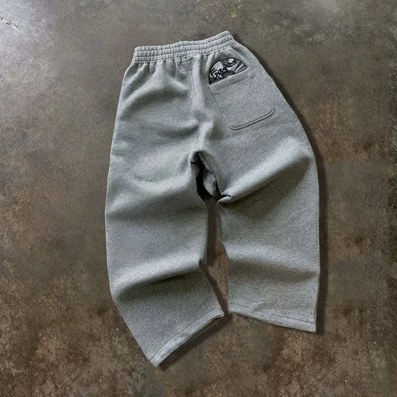 Fashionable Street Style Embroidered Sweatpants Autumn Winter Casual Pants Versatile Personality Couple's Pan
