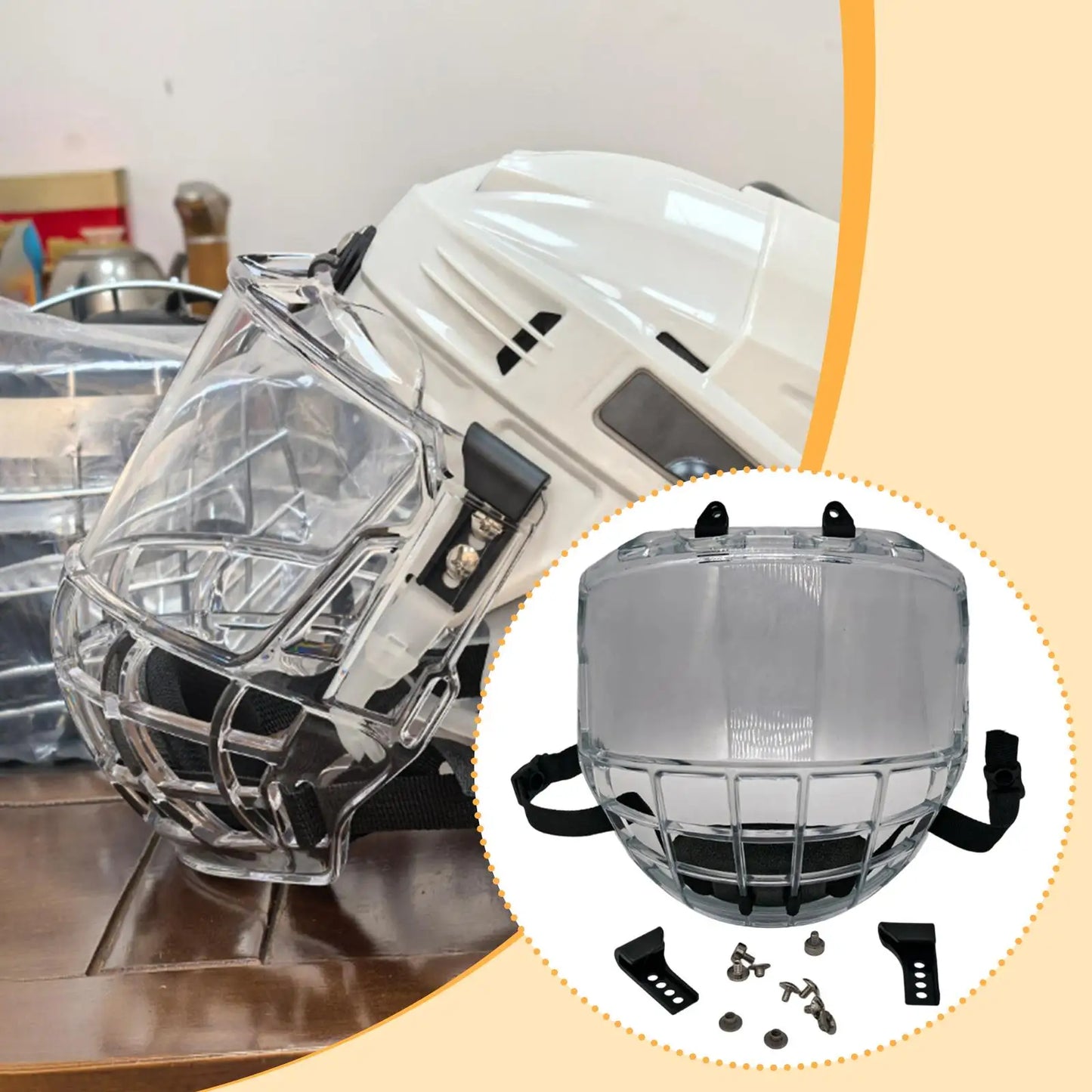 Ice Hockey Helmet Full Shield Visor Replacement Breathable Practical Durability Professional Easy to Install Accessory Anti Fog