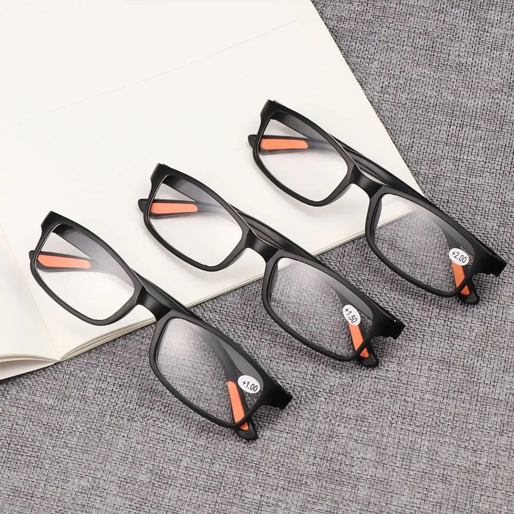 Reading Glasses for Men Women Square Frame Ultra Light Readers Eyeglasses Presbyopia with Diopter +100/+150/+200/+250/+300/+350