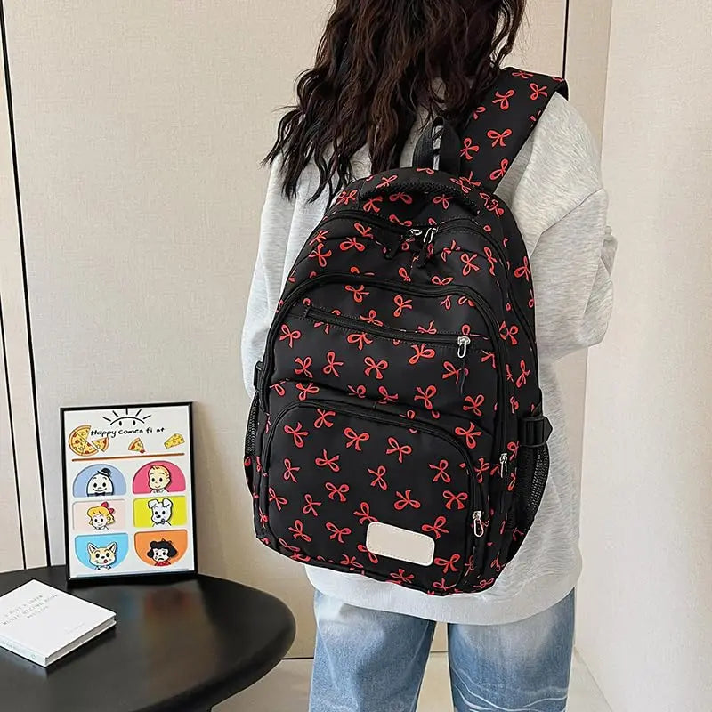 Backpack for Girl Cute Backpack Bow Full Travel Bags Lightweight Backpack Class Bags for Girl High School Students School Bag