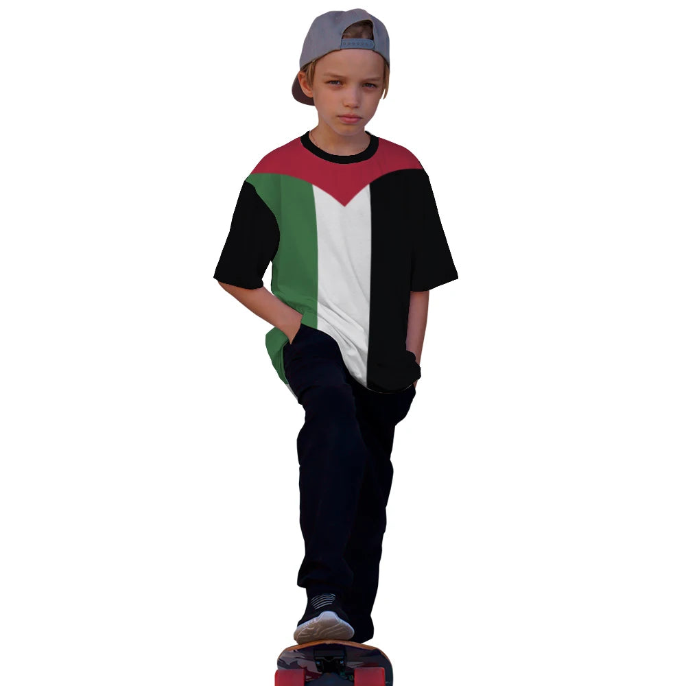 Palestine Flag Printed T Shirts Men Women Summer Casual Short Sleeve Tee Shirt Sports 2024 New In Fashion National Streetwear