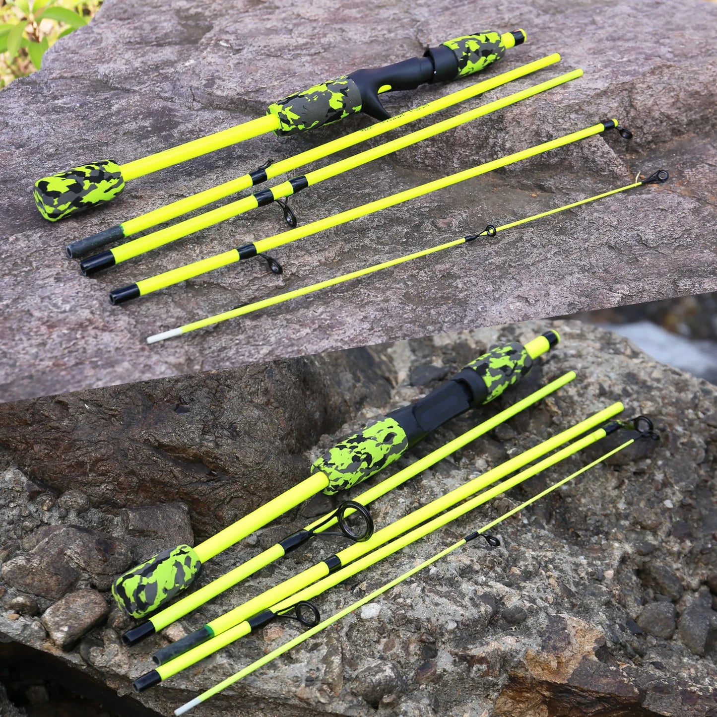 Sougayilang 5 Section Spinning Casting Fishing Rod 1.8M Ultralight Weight Carbon Fiber Poles for Travel Freshwater Fishing Pesca