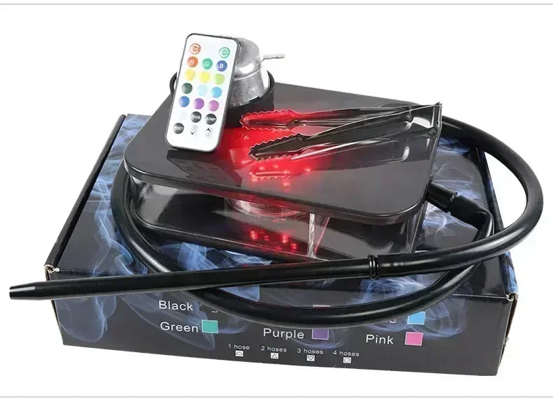 Water Cigarette Finished Set Acrylic Colour Box Water Cigarette Water Pipe Chicha Hookah Kit Accessories Smoking  Acrylic Shisha