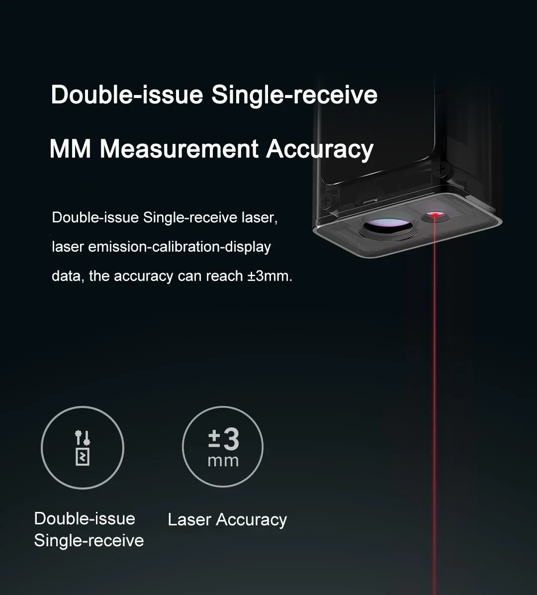 Original Xiaomi Mijia Smart Laser Rangefinder Real Time Distance Meter LCD Display Laser Range Finder Tape Measure Real Time New