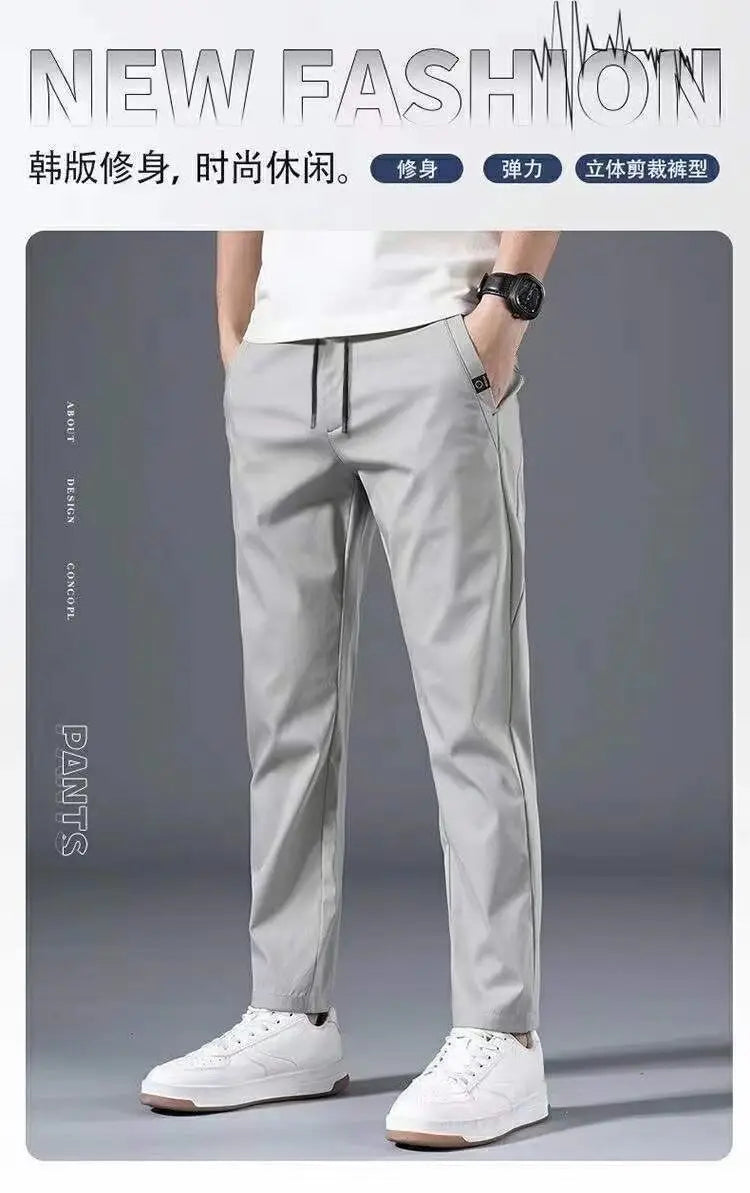 Casual Pants Men's Korean Version Summer Thin Men's New Sports Pants Loose and Versatile Trend Light Luxury Straight Trousers