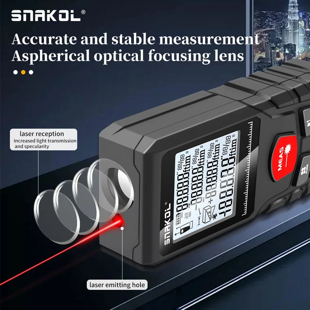 Snakol Digital Laser Distance Meter Rangefinder 50m/70m/100m/120m - Trena Roulette Ruler Tape for Measurement