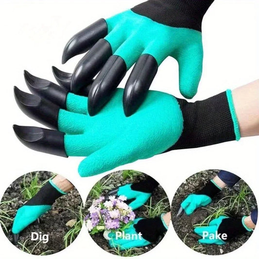 Gardening Gloves with Claws Breathable Waterproof Working Digging Planting Sting-Resistant Non-slip Protective Latex Gloves