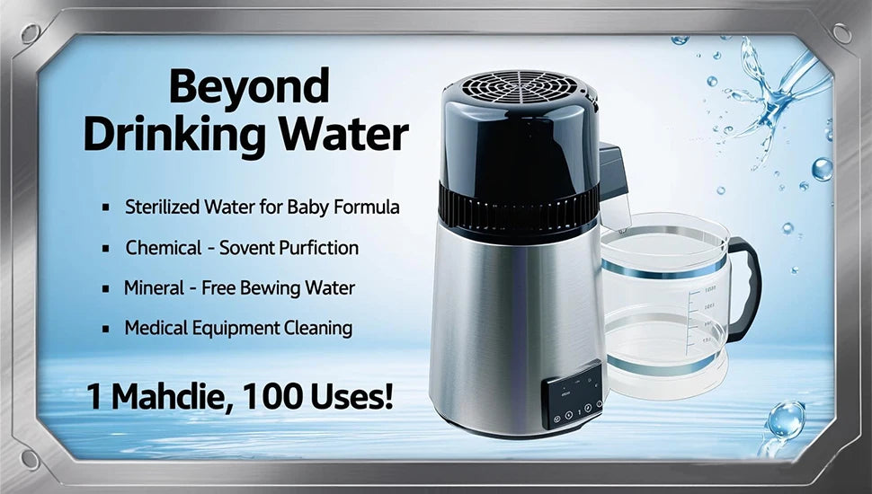 4L Water Distiller Purifier Filter For Three screen touch Display Stainless Steel Cooler Office Home Use Prevent Burning Dry