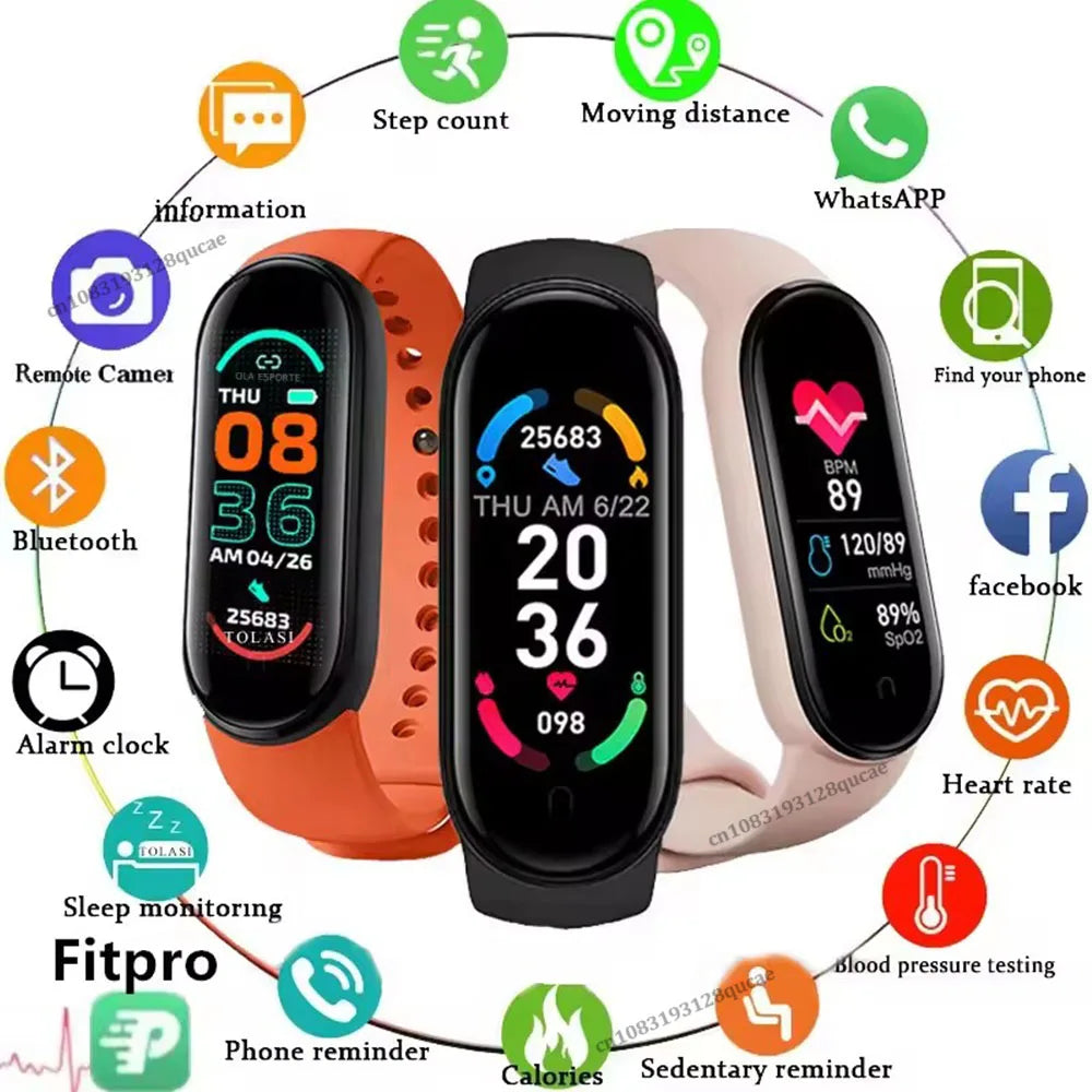 For Men Women Smart Watch Heart Rate Sleep Monitoring Fashion Waterproof Sports Bracelet Full Touch Screen Multiple Sports Modes