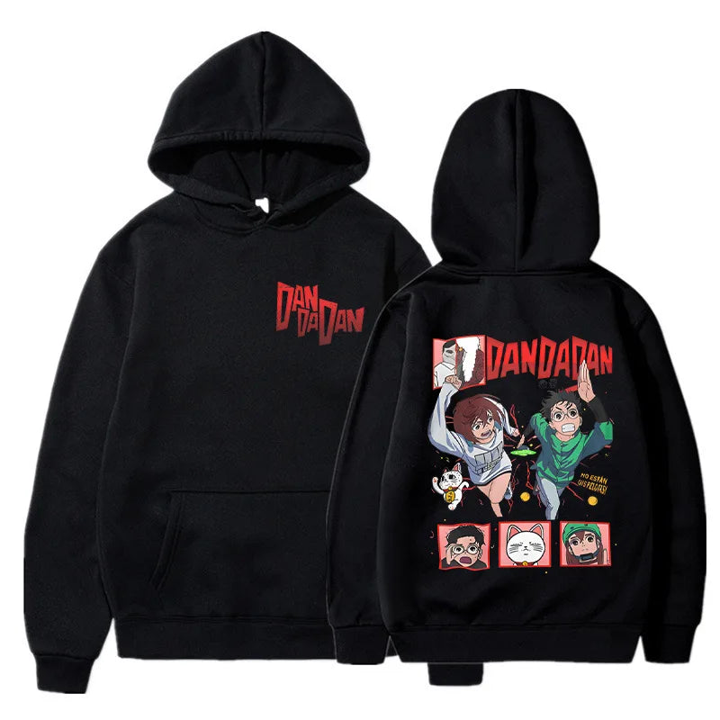 Anime DANDADAN Hoodies Manga Ayase Momo Okarun Hoodie Men Women Casual Hoodie Fashion Streetwear Dan Da Dan Hooded Sweatshirts