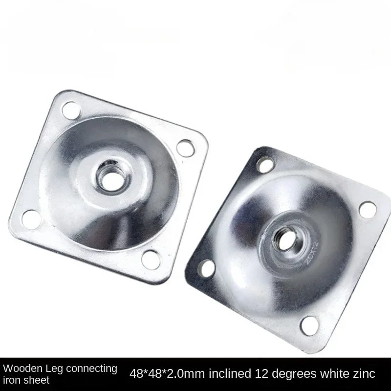 6pcs Wooden Leg Connector Coffee Table Leg Bevel Iron Sheet Hardware Square Nut Table Connector Sofa Cover Thickened
