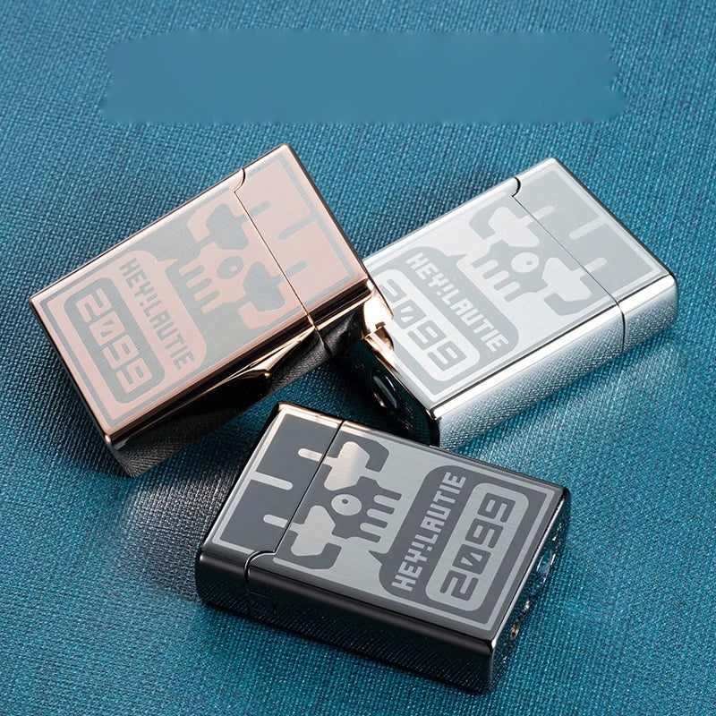 Portable Metal Induction Ignition Cigarette Lighter Men's Boutique Gift Butane Gas Lighter Windproof Lighter Unusual Lighters