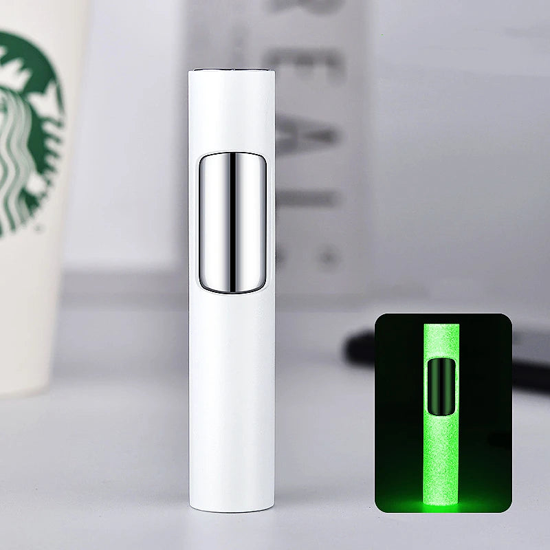 Luminous Lighter Butane Gas Lighter Straight Jet Blue Flame Glowing Lighters Smoking Lighter Cigar Accessories Men's Gift