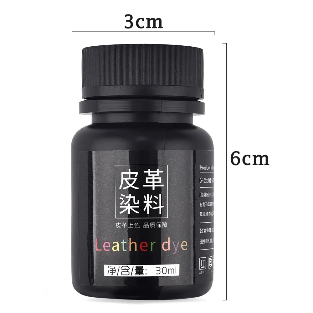 30ml Leather Dye Color Paint Handmade Leather Goods Carving Material Color Changing Dye Adjustable Diluted Alcohol Leather Dye