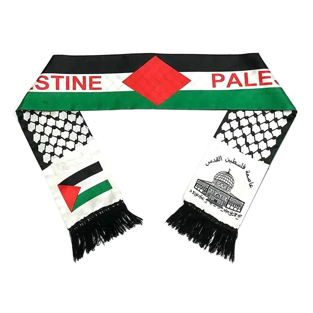 30-1PC Palestine Shawl Flag Scarf Palestine Scarf Printing Satin Palestinian Flag Scarf Palestinian National Day Scarves