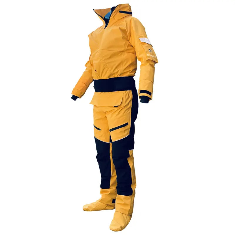 Front Entry Waterproof Full Drysuit Detachable Hooded Dry Suit Clothing for Kayaking Paddling Rafting Canoeing Sailling Kitesurf