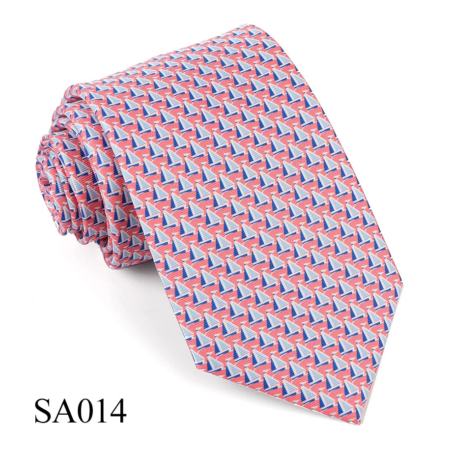 Tailor Smith 100% Silk Ties For Men Fashion Necktie With Bee butterfly sailboat  Animal Pattern Tie Father's Day Birthday Holida