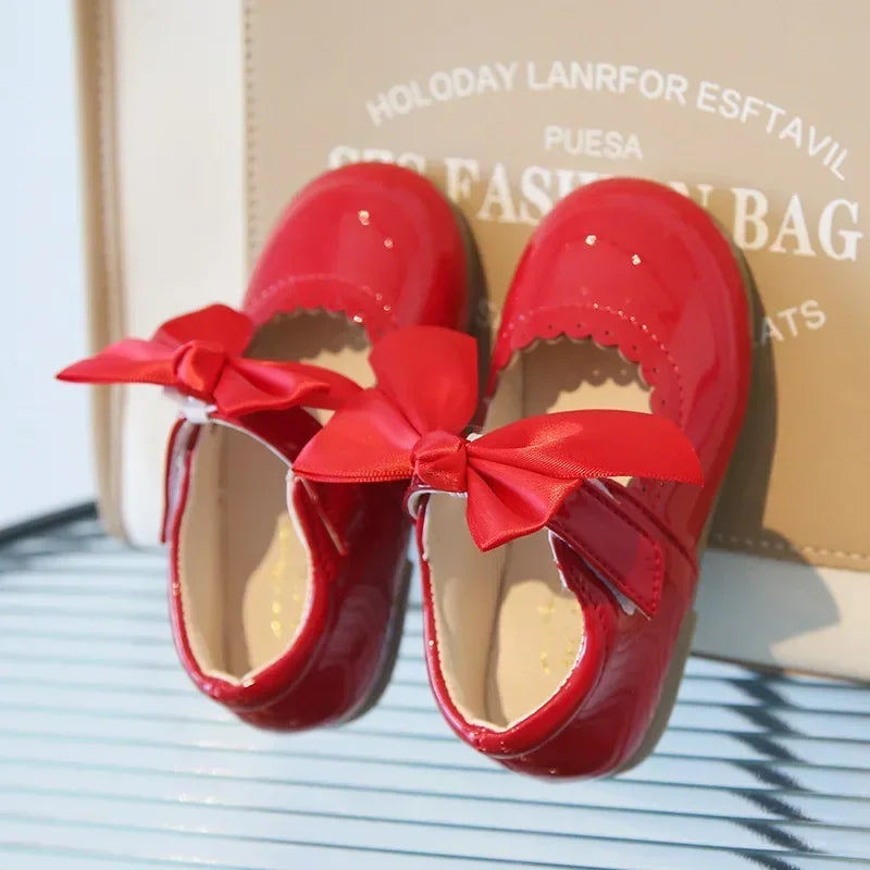 Little Girl Shoes 2025 Spring Autumn Children Princess Shoes Girls Oxfords Candy Colors Kids Soft Patent Leather Shoes For Girl