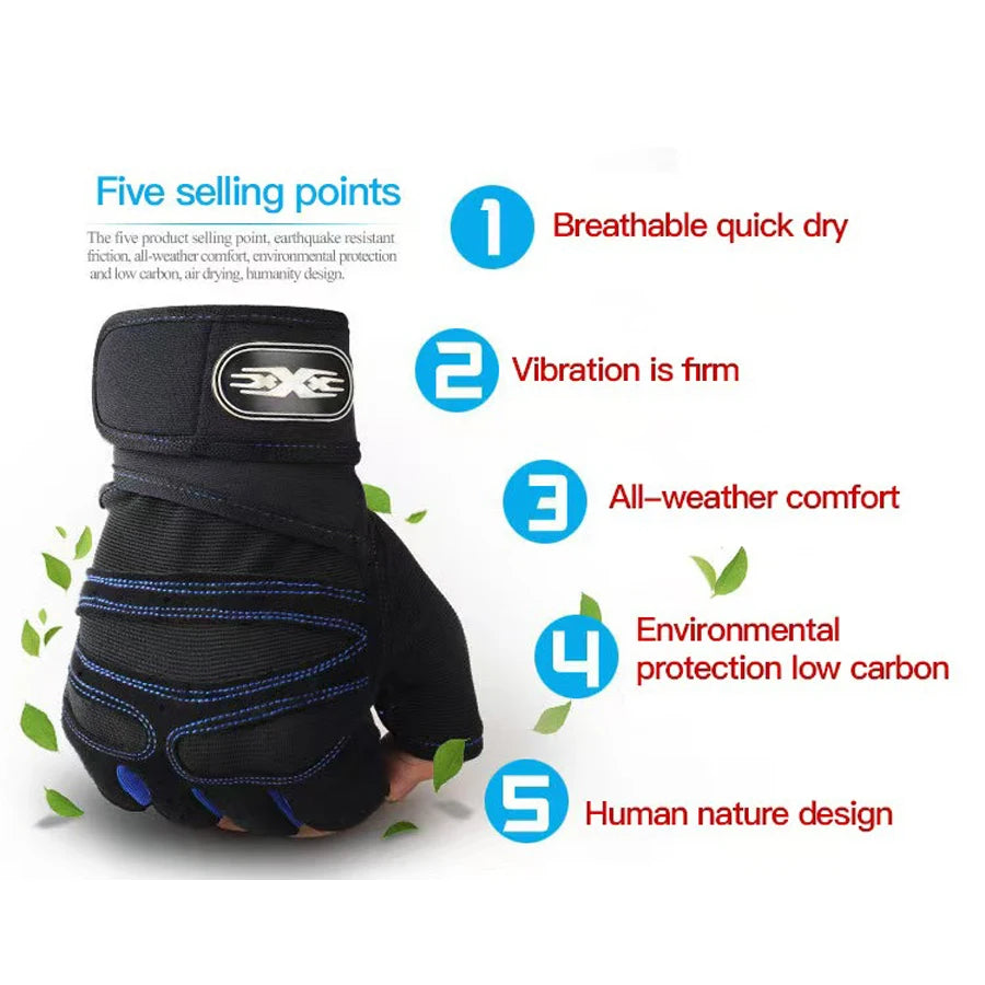 Ventilated Weight Lifting Gym Workout Gloves with Wrist Wrap Support for Men & Women,Full Palm Protection,for Weightlifting