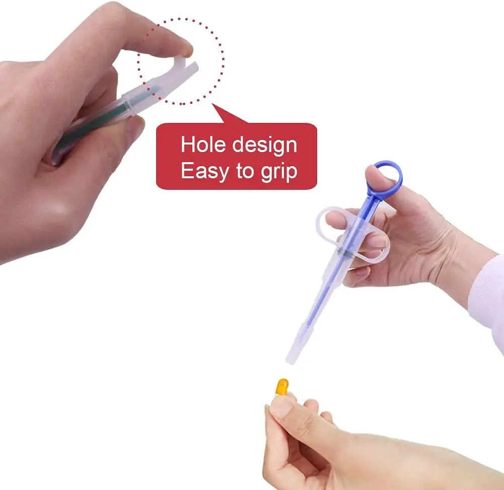 Pet Pill Plunger Popper for Small Cat and Dog Soft Tipped Injection Pusher for Animal Pills Liquid Capsule Medicine Feeding Tool