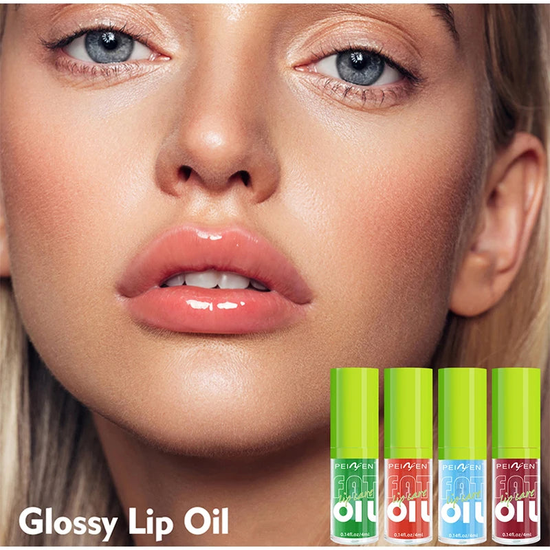 Lip Gloss Oil Kit (4 Colors),Jelly Water Shine Lipstick Set,Long-Lasting Moisturizing Makeup,Lightweight Lipgloss,Fade Lip Lines