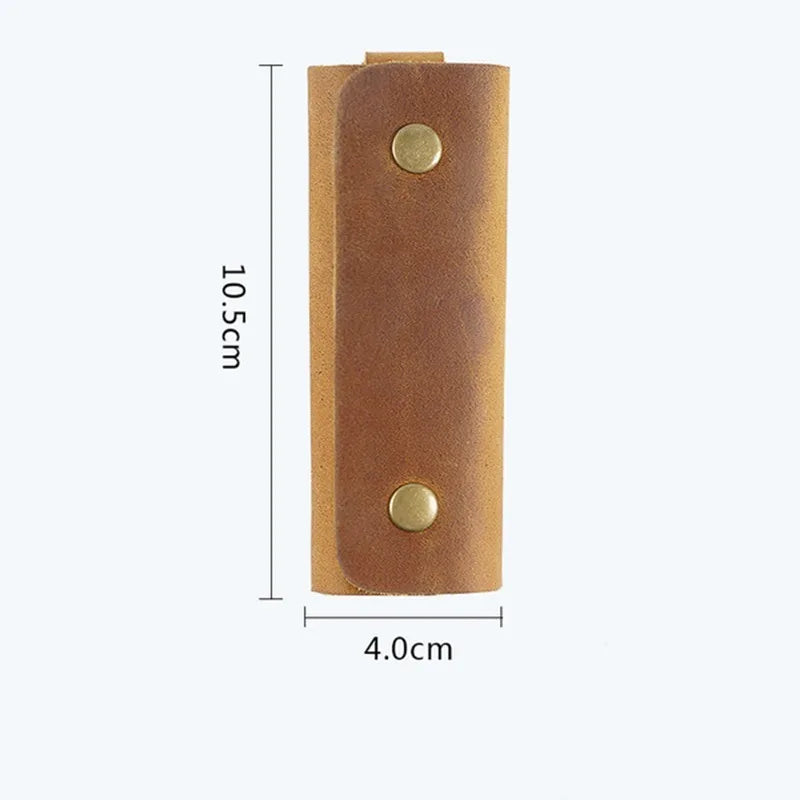 Genuine Leather Key Holder Small Home Keys Storage Bag Minimalist Key Ring Pouch Cow Leather Personalized Key Organizer Wallet