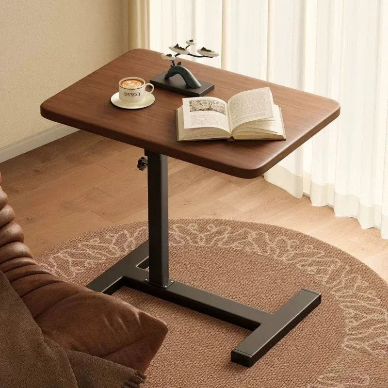 Stainless Steel Small Edge Table Bedside Table Household Mobile Desk Bedroom with Wheels Easy Lifting Learning Desk Workbench