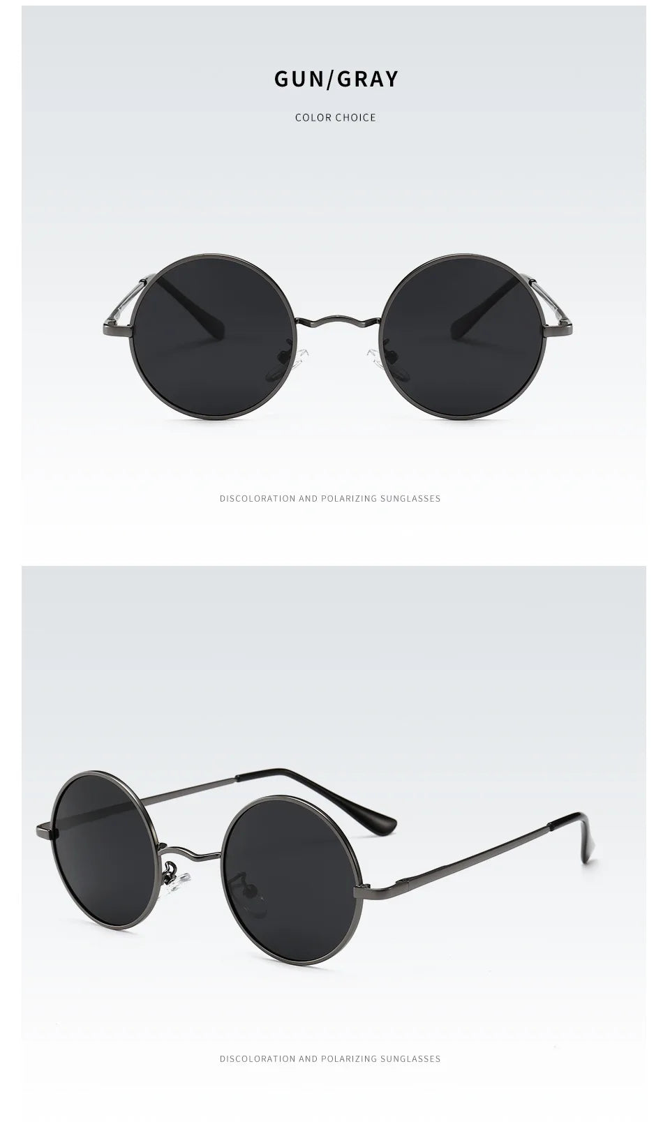 Round Polarized Sunglasses Men Women Retro Sun Glasses Male Female Brand Designer Metal Frame Eyewear Driving Eyeglasses UV400